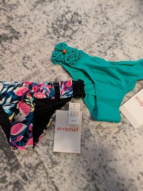 Rip Curl Floral & Teal Hipster Bikini Bottoms